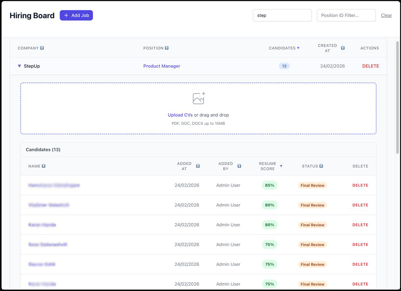 JD-CV Match Report Dashboard